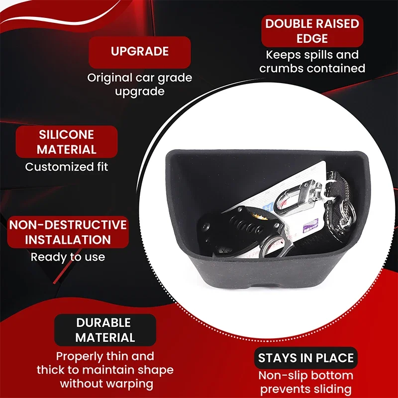 

For Porsche Cayenne 2024+ silicone black car center console storage slot protective cover car interior decoration accessories