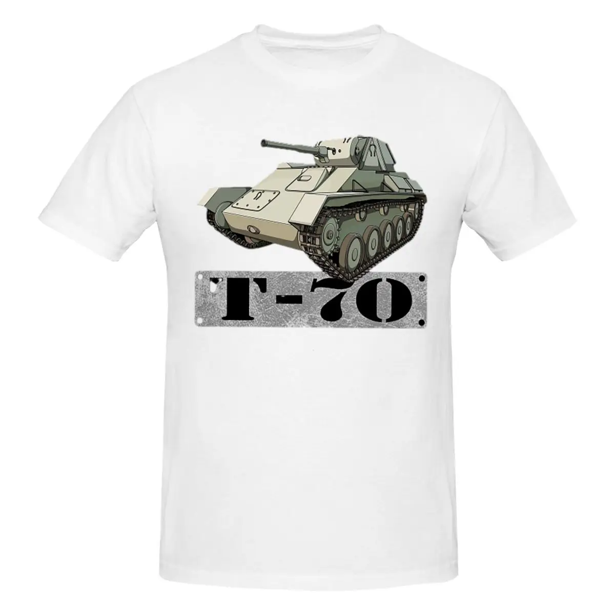

T-70 WW2 Russian Light Tank Memorabilia Мужская футболка Модные футболки больших размеров Мужские хлопковые футболки с круглым вырезом Короткие летние мужские футболки