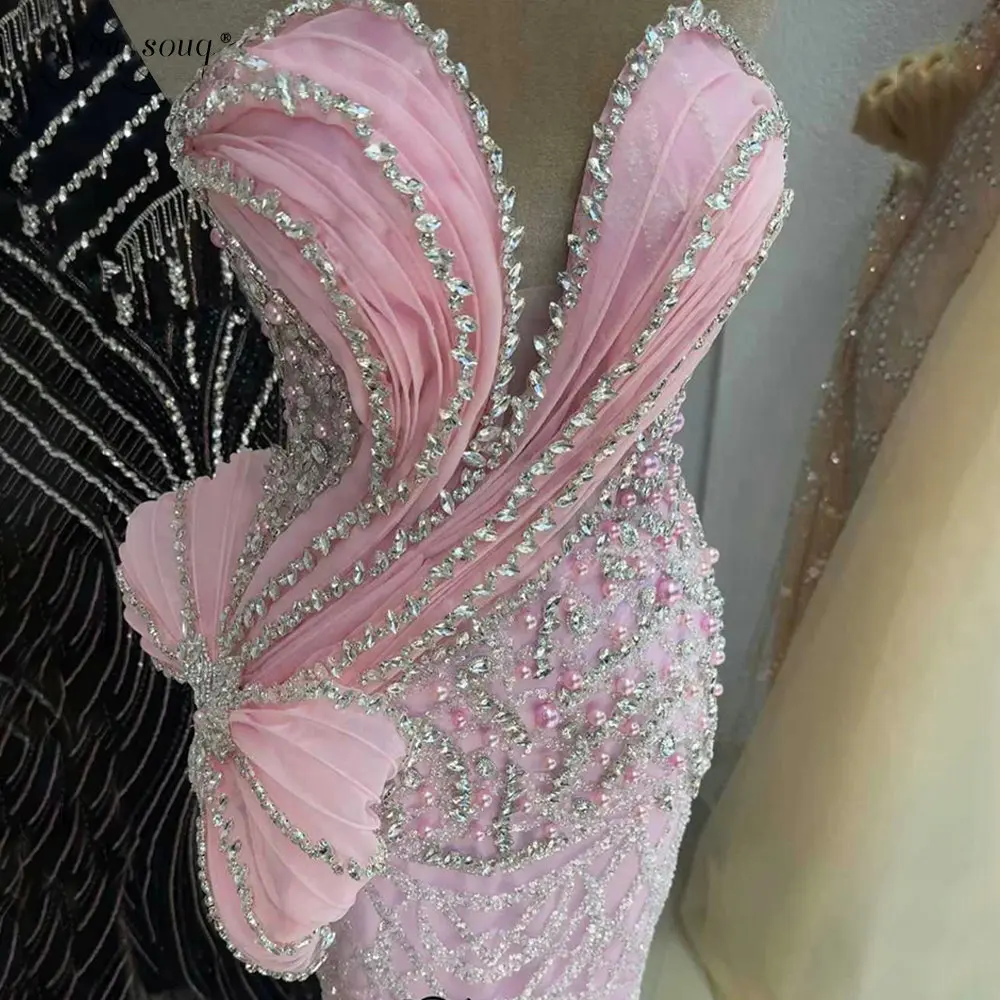 

Современные модные розовые длинные платья для выпускного вечера 2026 года, индивидуальные, с кристаллами и бисером, в стиле русалка, для свадебных церемоний и вечерних мероприятий, для женщин