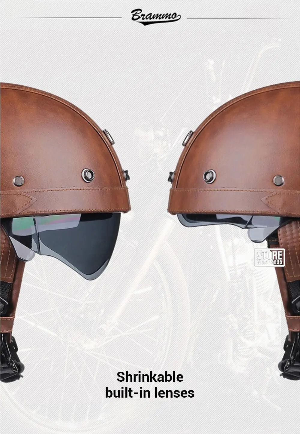 Retro Motorrad Helm DOT Zertifizierung Moto Helm Männer Frauen Halb Helm HD Objektiv Casco Vier Jahreszeiten Reiten Roller Capacetes – Detail 4