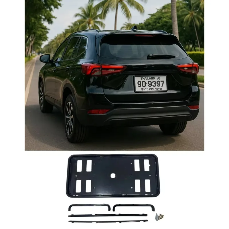 ABS Carbon Fiber Style Weatherproof License Plate Frame EU Standard Thailand Car Plate Holder for Taxi SUV Pickup New Condition