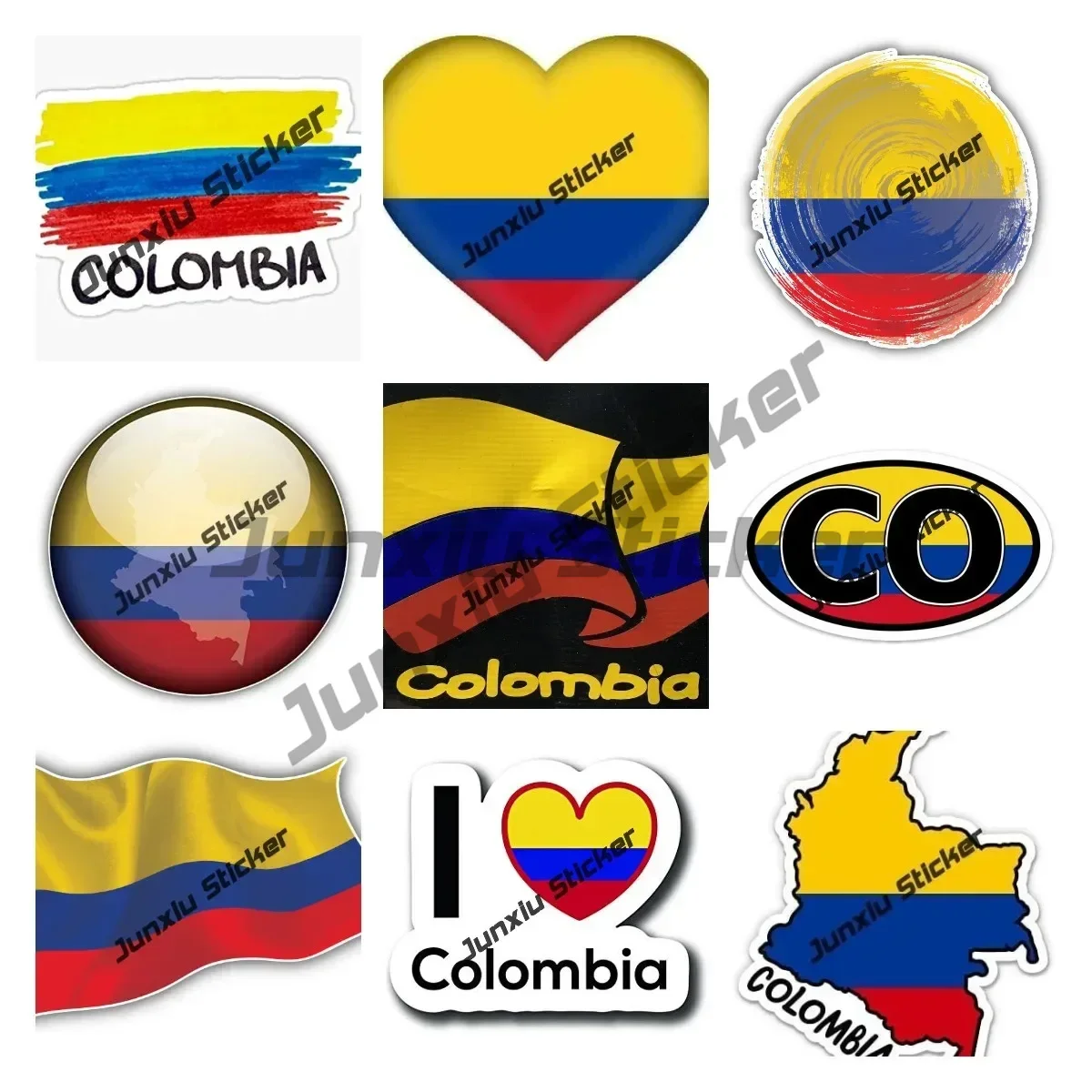 

Colombia Flag Decal Sticker Vinyl Colombian HEART SHAPE Map Skull Decal Car Accessories Glossy for Car Boat Laptop Phone Decal