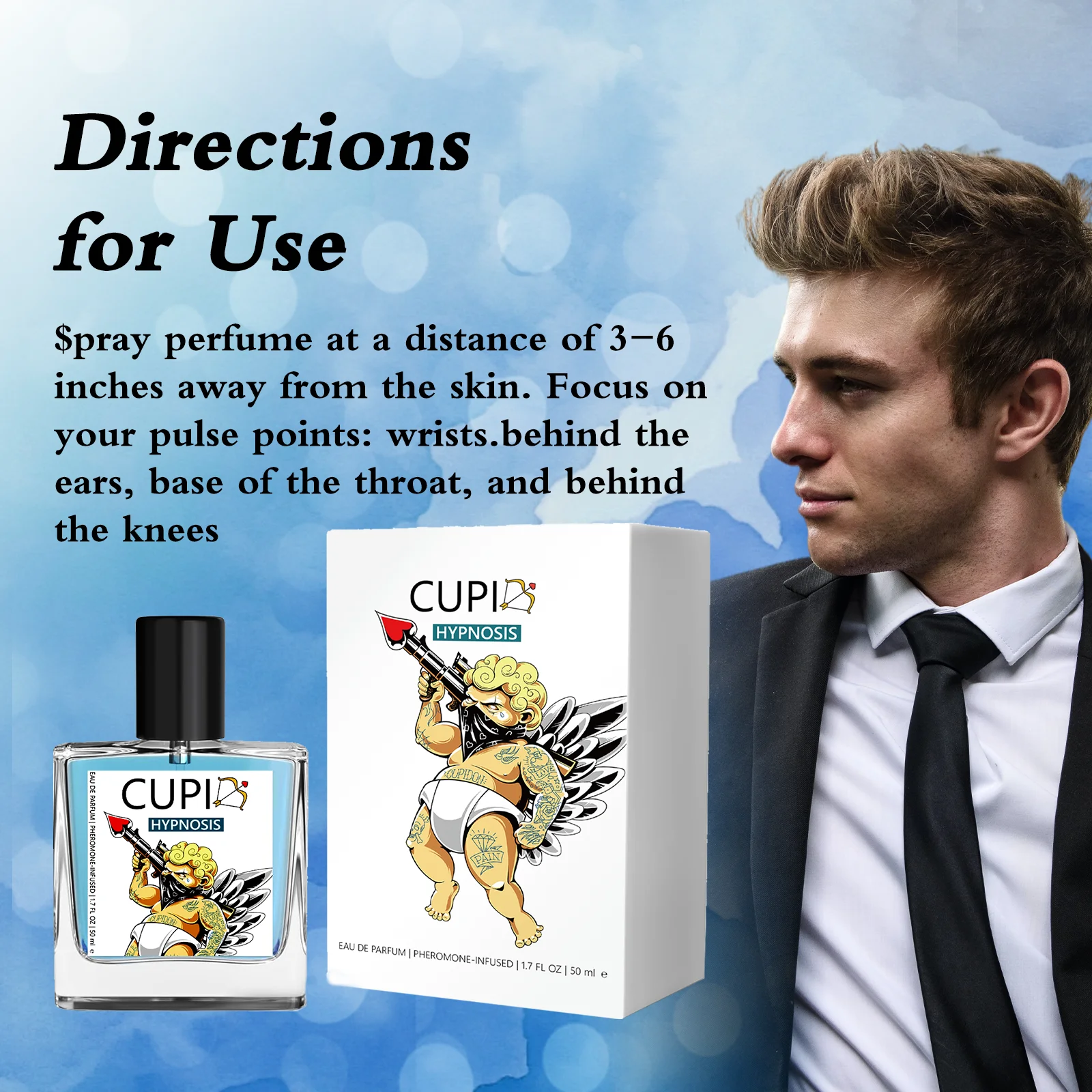 50ML Cupid Perfume, Fresh, Fragrance Retaining, Odor Removing, Lasting, Niche, Light Fragrance, Dating Atmosphere, Perfume