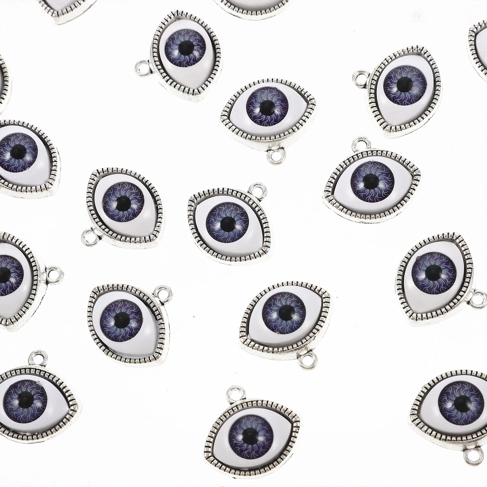 

20pcs Alloy Evil Eye Jewelry Making Pendant Diy Necklace Earring Bracelet Charms Thickened Durable Eye Charms For Diy Jewelry