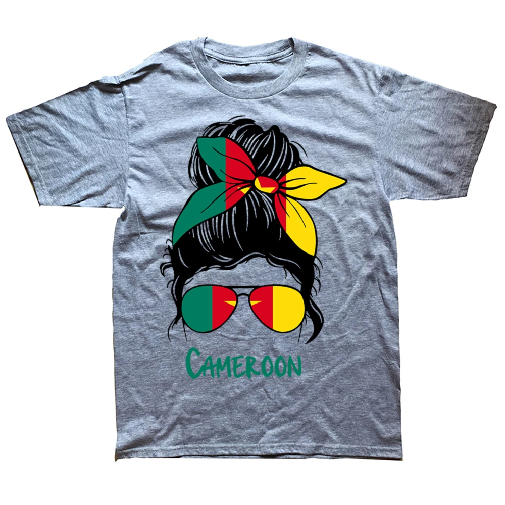 Kamerun Kamerunisches Mädchen Frau Flagge T-Shirts Herrenbekleidung Sommer Grafik Baumwolle Streetwear Kurzarm Geburtstagsgeschenke T-Shirt – Detail 3