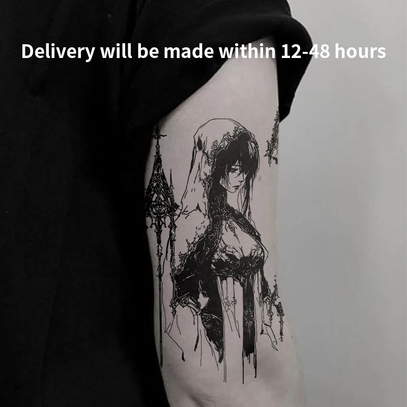 The Holy Lady of the Dark Hall Herbal Juice Tattoo Sticker Temporary Tattoos Fake Tatto Body Stickers Hotwife Charm Cheap Y2K