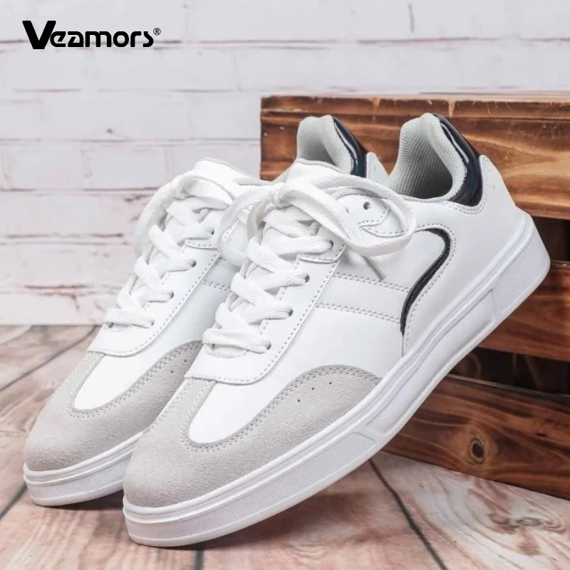 

Fashion PU Leather Women Sneakers Men Elastic Board Shoes Unisex Lace-up Training Fitness Casual Sports Shoes Running Footwear