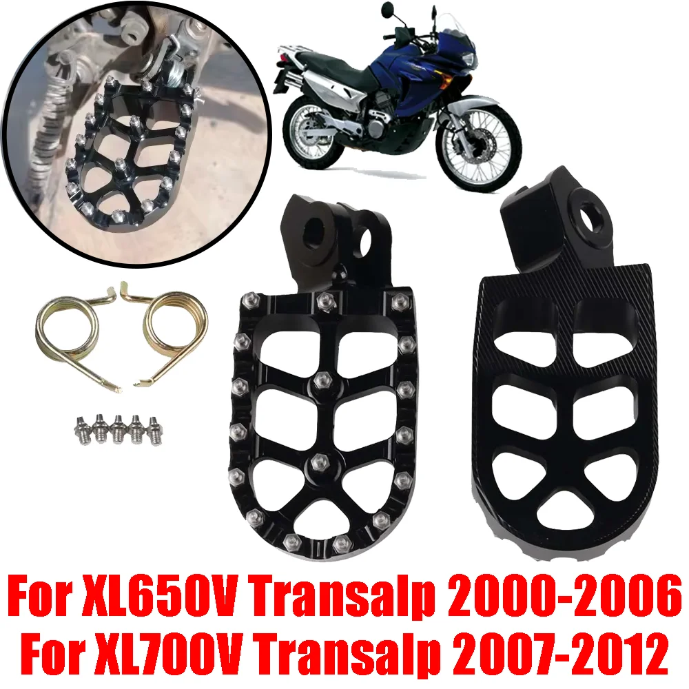 For HONDA Transalp 650 700 XL650V XL700V XL650 XL 650 700 V Motorcycle Accessories Front Footrest Footpeg Foot Pegs Rests Pedals