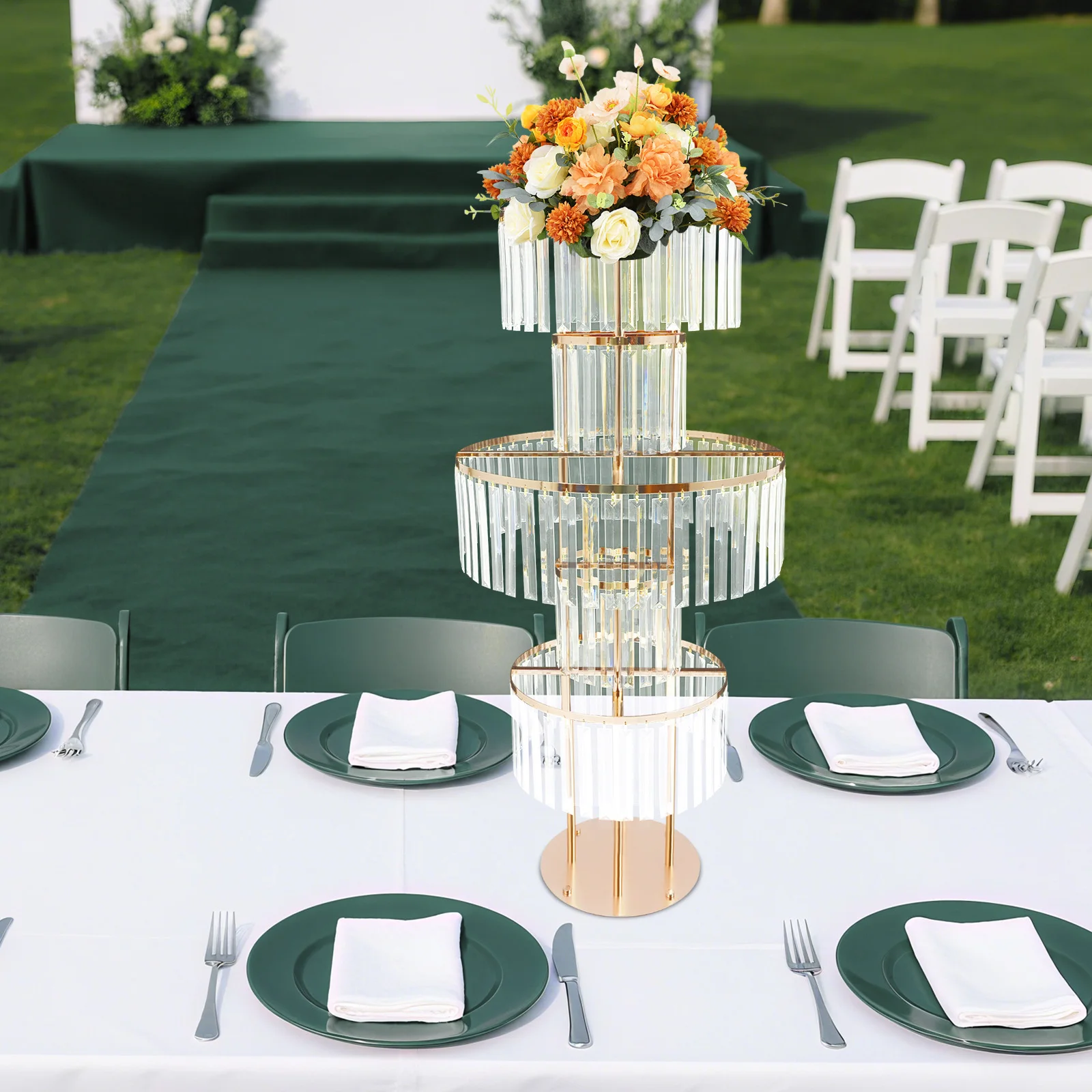 

5-tier Modern Acrylic Crystal Flower Stand Refined Luxury Flower Stand for Weddings Festival Decorations, Commercial Settings