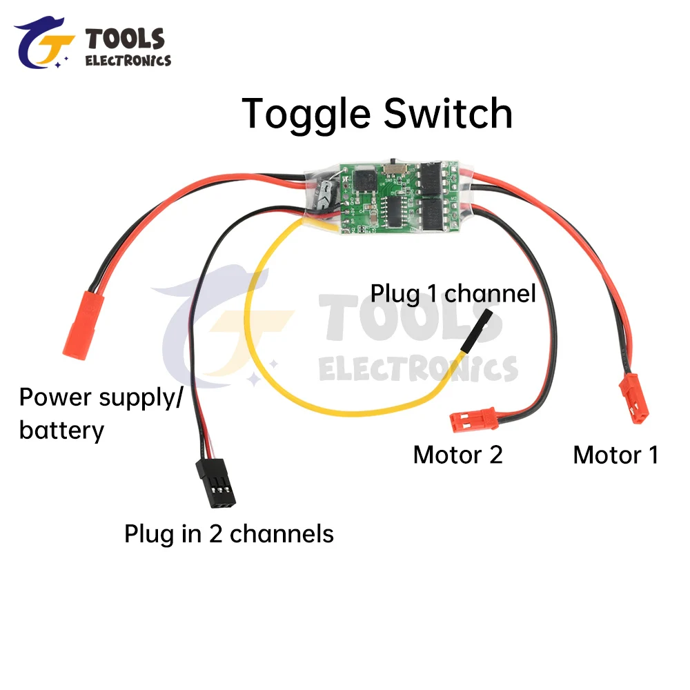 Dual Way Bidirectional ESC Brushed Electric Speed Controller Mixed Control ESC 6-15V for RC Tank 2S 3S Li-ion Battery