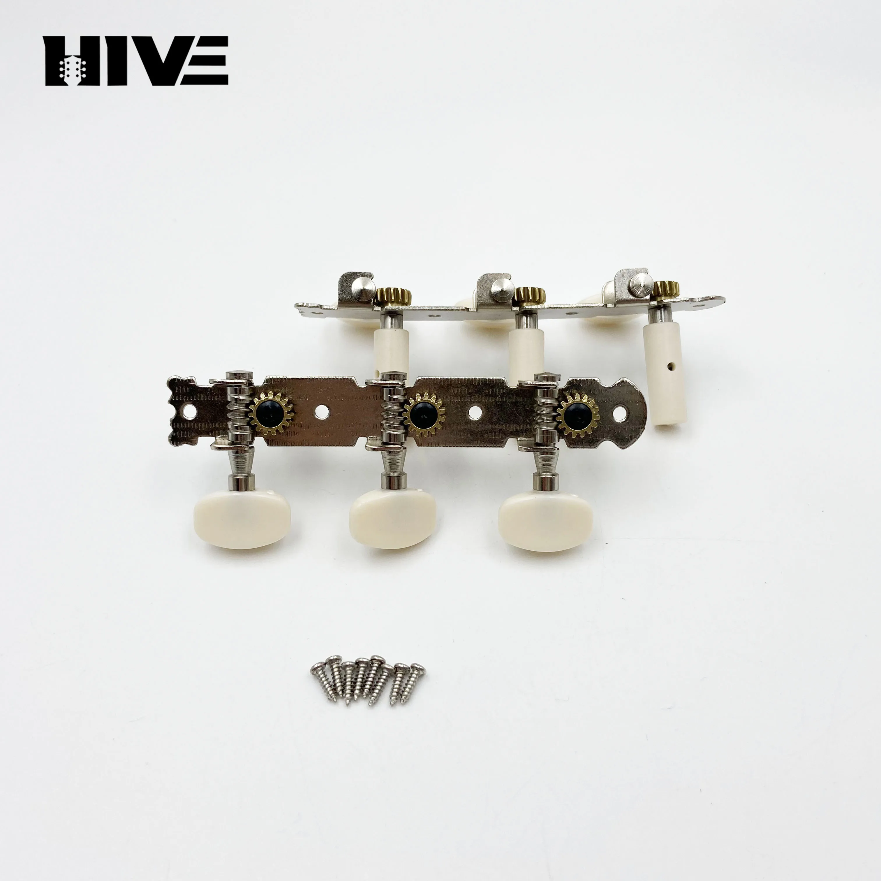 Classical Guitar Tuning Peg Guitar String Control Triple Tuning Peg Reel-up Stringer ABS White Head Plastic Column