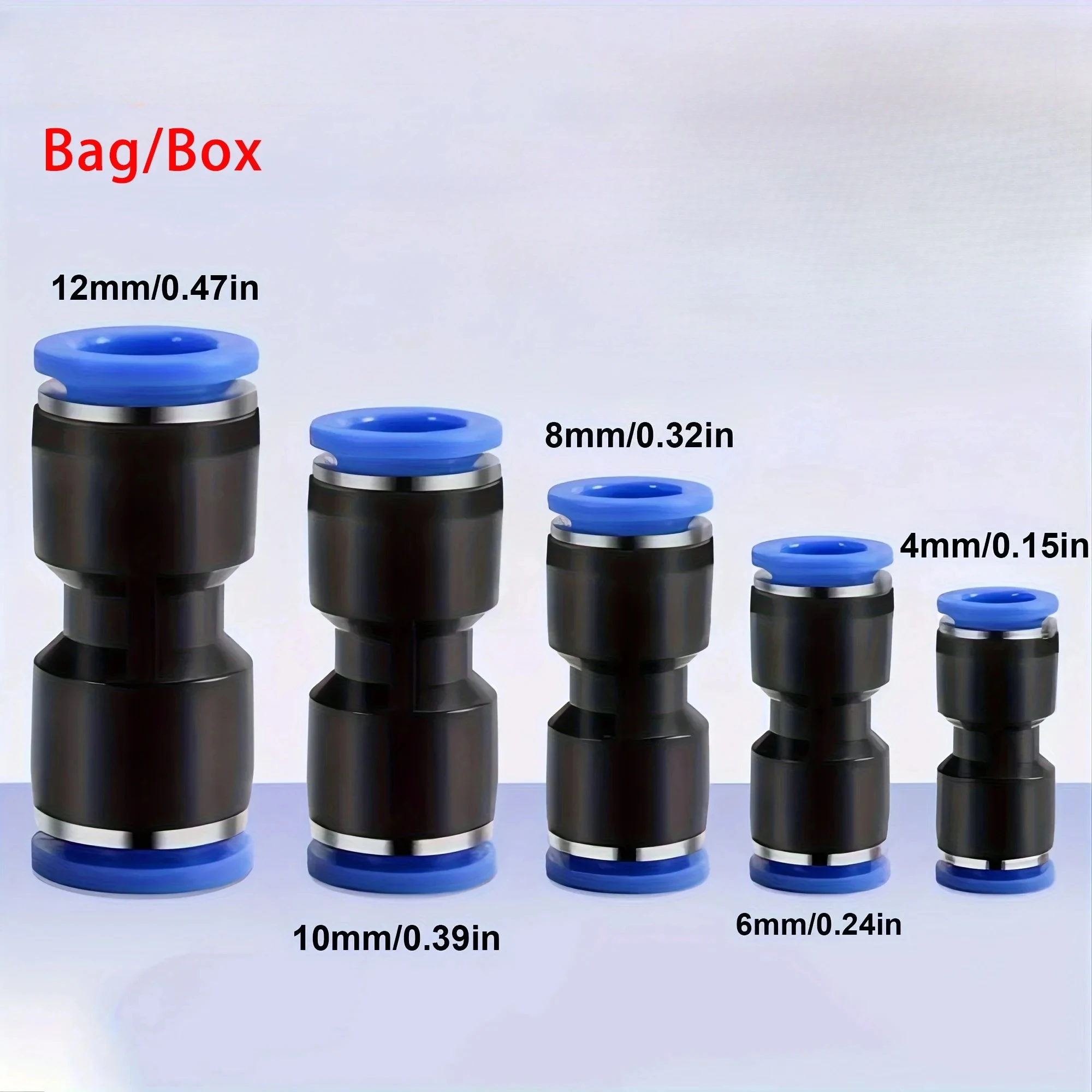 60/80 PCS Air Pneumatic Parts Connector Accessories Pneumatic Quick Push Connectors Set for Industrial Use Tube Hose 4/6/8/10/12