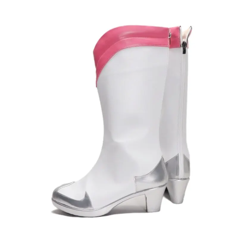 Anime BLEACH‌ Bambietta Basterbine Cosplay Shoes White Medium-Long PU Leather Boots For Halloween Carnival