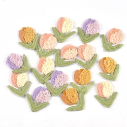 10pcs 3.6x3.1cm Colored Mix Tulip Pattern Patchwork Patches Embroidery Clothes Sewing Accessories Hairpin Appliques DIY Supplies
