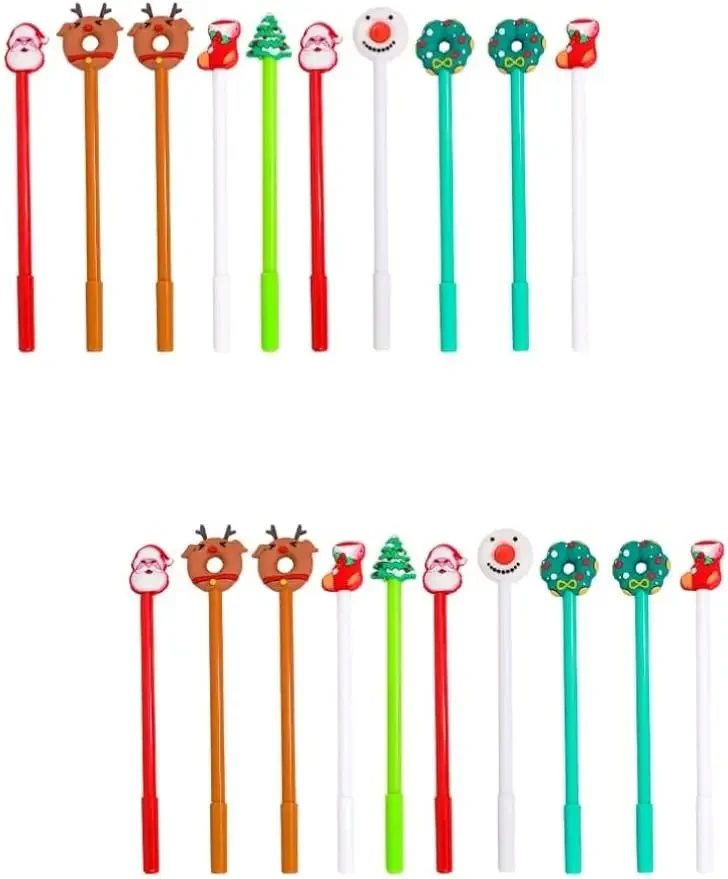 Wholesale Christmas Gel Pens Set Neutral Water Pens Christmas Stocking Stuffer Black Ink School Supplies