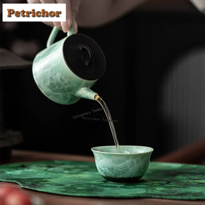 50ml Kiln Fambe Crystal Glaze Ice Flower Teacup Japanese Tea Bowl Mug Tea-tasting Fragrance Cup Chazhan Master Cups Teaset Craft