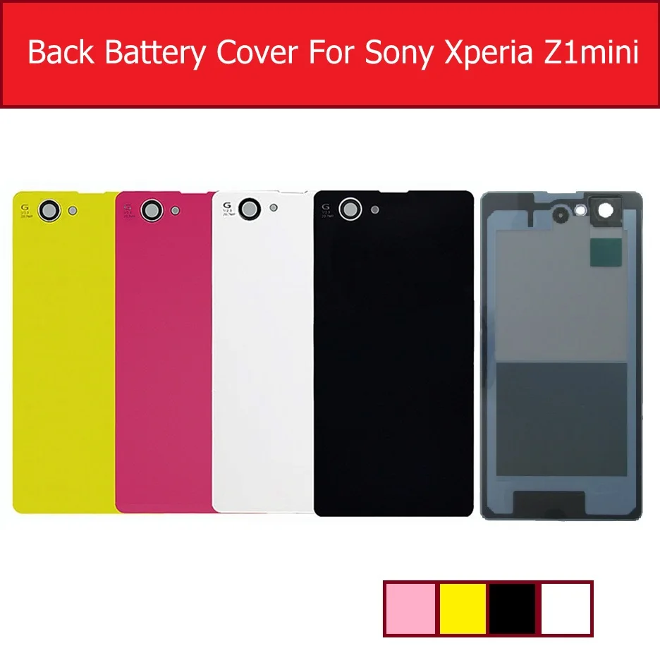 Szklana osłona tylnej klapki baterii do Sony Xperia Z1 Mini / Z1 Compact M51W D5503 Szklana tylna obudowa + 1 sztuka folii za darmo