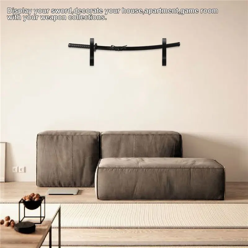 Sword Wall Mount 2/Set 1-Tier Hook Katana Holder Adjustable Display Hanger For Samurai Sword Tanto Rapier Cosplay Rack