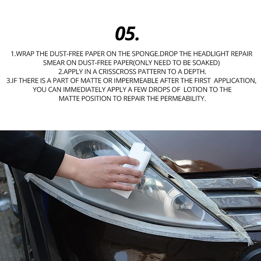 Revestimento do reparo do farol do carro, Limpador de tintas anti-riscos, Anti-riscos, Montagem do farol, Ferramenta Auto Care, Limpeza, Oxidação,