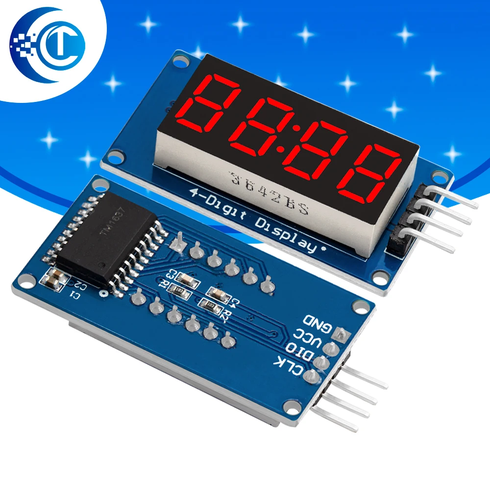 1PCS TM1637 4 Bits Digital LED Display Module For Arduino 7 Segment 0.36Inch Clock RED Anode Tube Four Serial Driver Board Pack