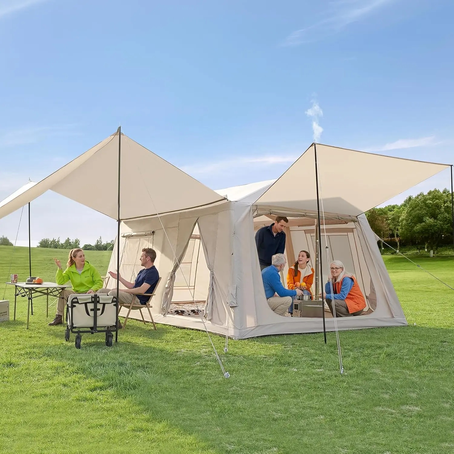 

Надувные палатки для кемпинга, водонепроницаемые палатки из оксфордской ткани с ручным насосом, просторные и легко устанавливаемые надувные палатки для кемпинга.