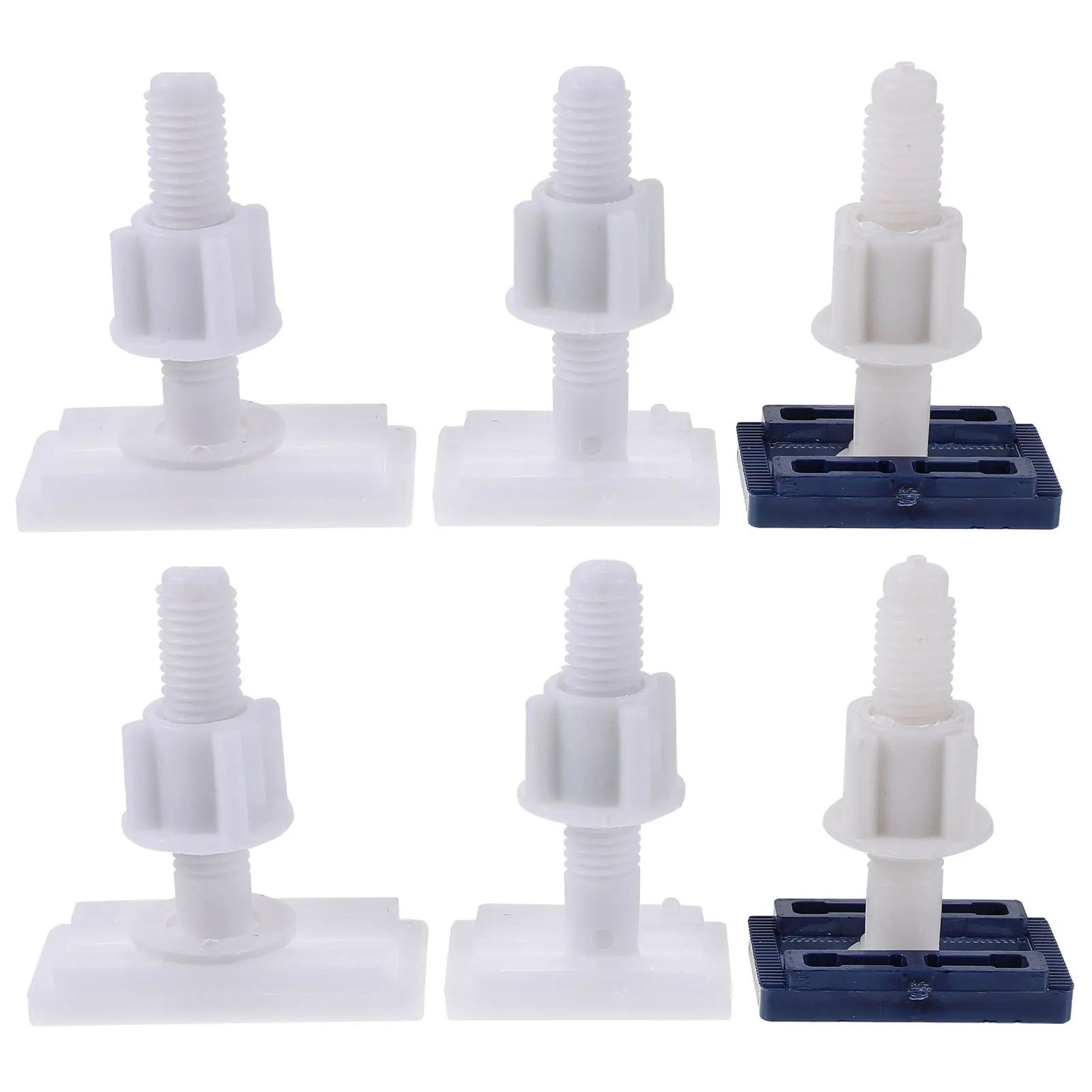 6 jeux de boulons de siège, vis de fixation en plastique de remplacement pour couvercle de toilette, pièces de réparation durables antirouille, raccords de charnières de toilette
