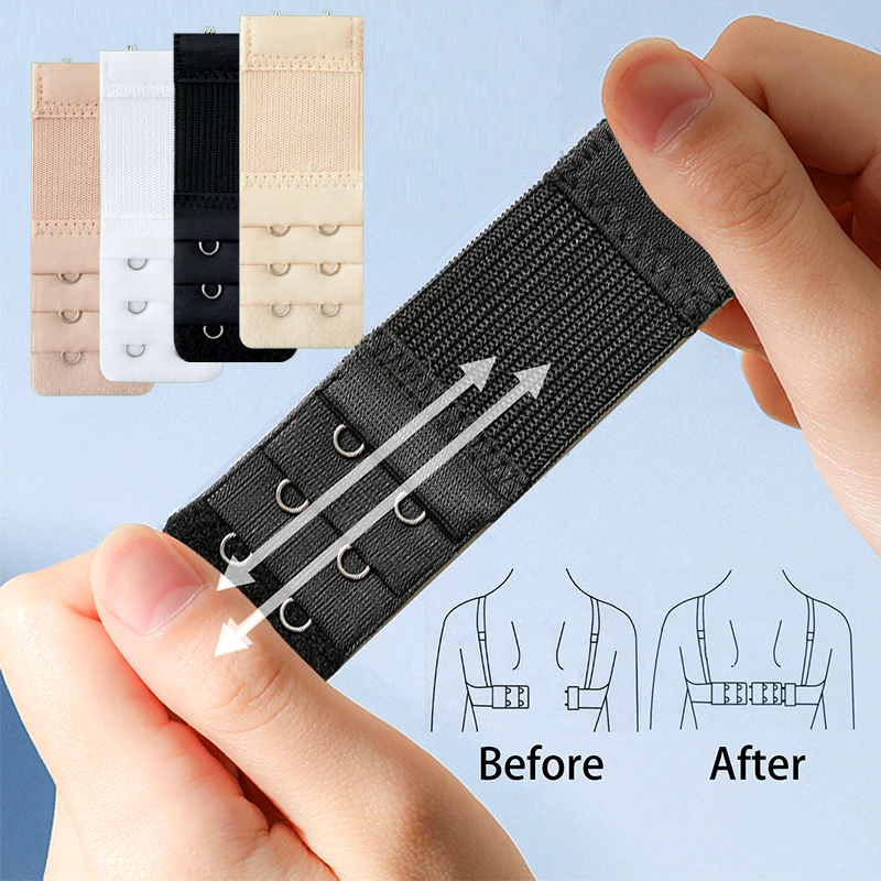 3 Pieces Bra Extender for Women's Elastic Bra Extension Strap Hook Clip Expander Adjustable Belt Buckle Intimates Accessories