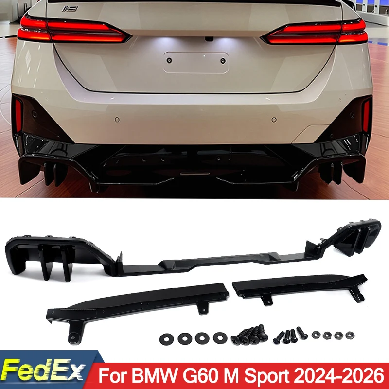 Für BMW 5er Serie I5 G60 530i 540i XDrive 530e 2024 2025 2026 Glänzend Schwarzer Heckdiffusor M Sport Heckdiffusor