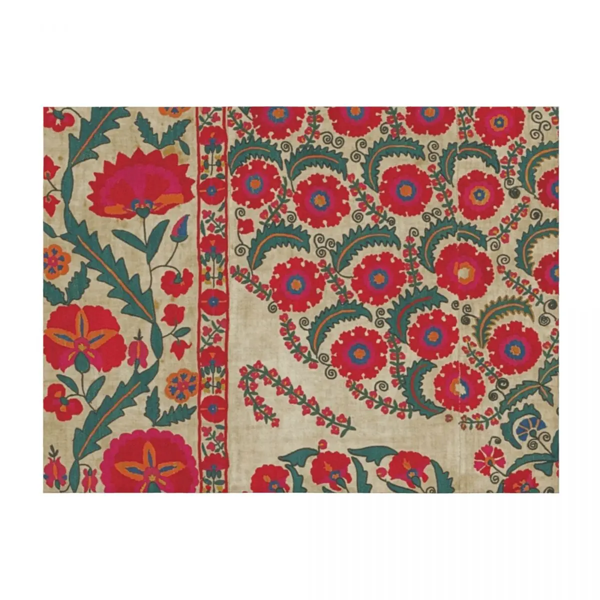 

Vintage Bohemian Suzani Throw Blanket Quilt sofa bed Multi-Purpose Custom Blankets