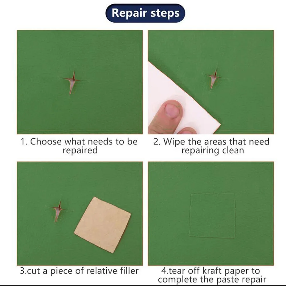 Cinta de parche de reparación de cuero para muebles, Kit de reparación de vinilo para sofás, asientos de coche, sillas de oficina, 1 m, 3 m, 5m