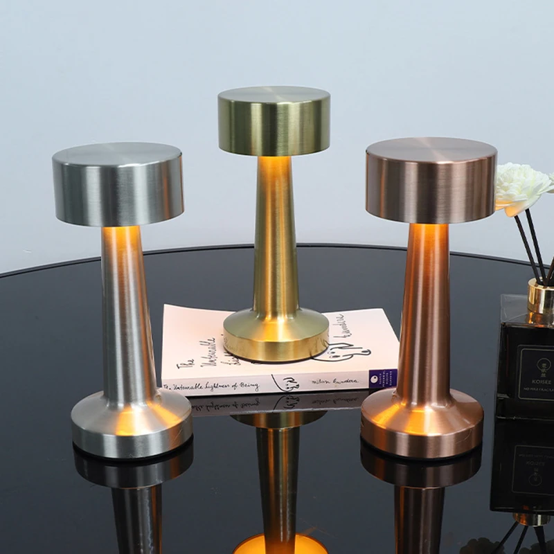 1200mAh Metal Rechargeable Touch Point Lamp Room LED Bedside Decor Table Lamp Restaurant Bar Desktop Mood Lighting Night Lights