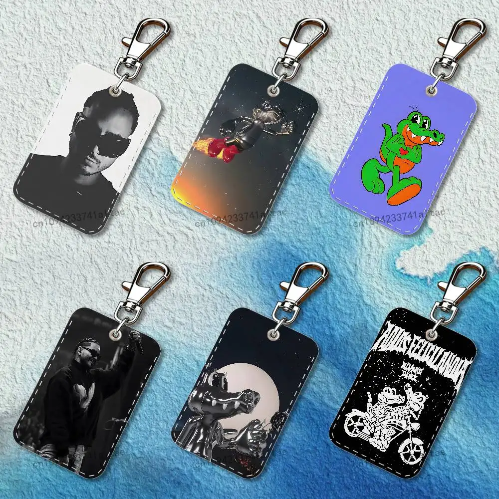 

Singer A-Alvaro D-Diaz Rectangle Access Card Case Leather Card Holder Keychain Key Ring Transportation Card Case