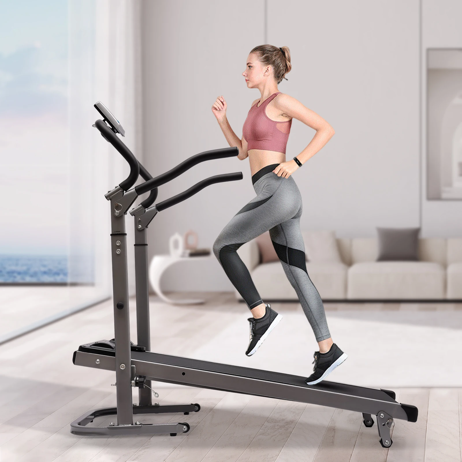 Folding Treadmill with Incline for Home with LED Monitor,  Running Jogging Walking Exercise Machine Space Saving for Home Gym