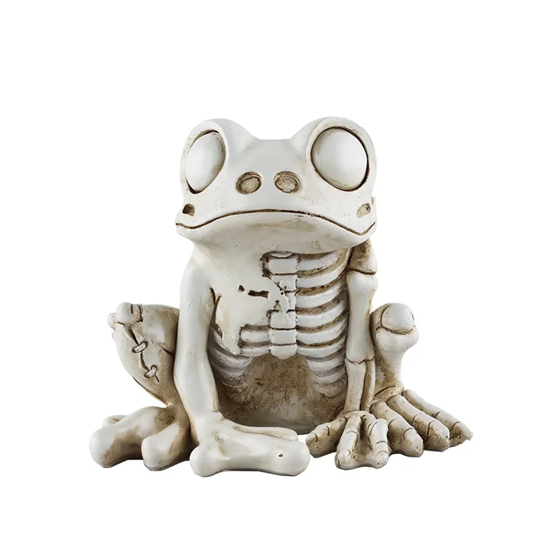 HW Modello di scheletro di rana Statua di scheletro di animale di Halloween Realistico scheletro di animale terrificante Decor Ornamenti di rana