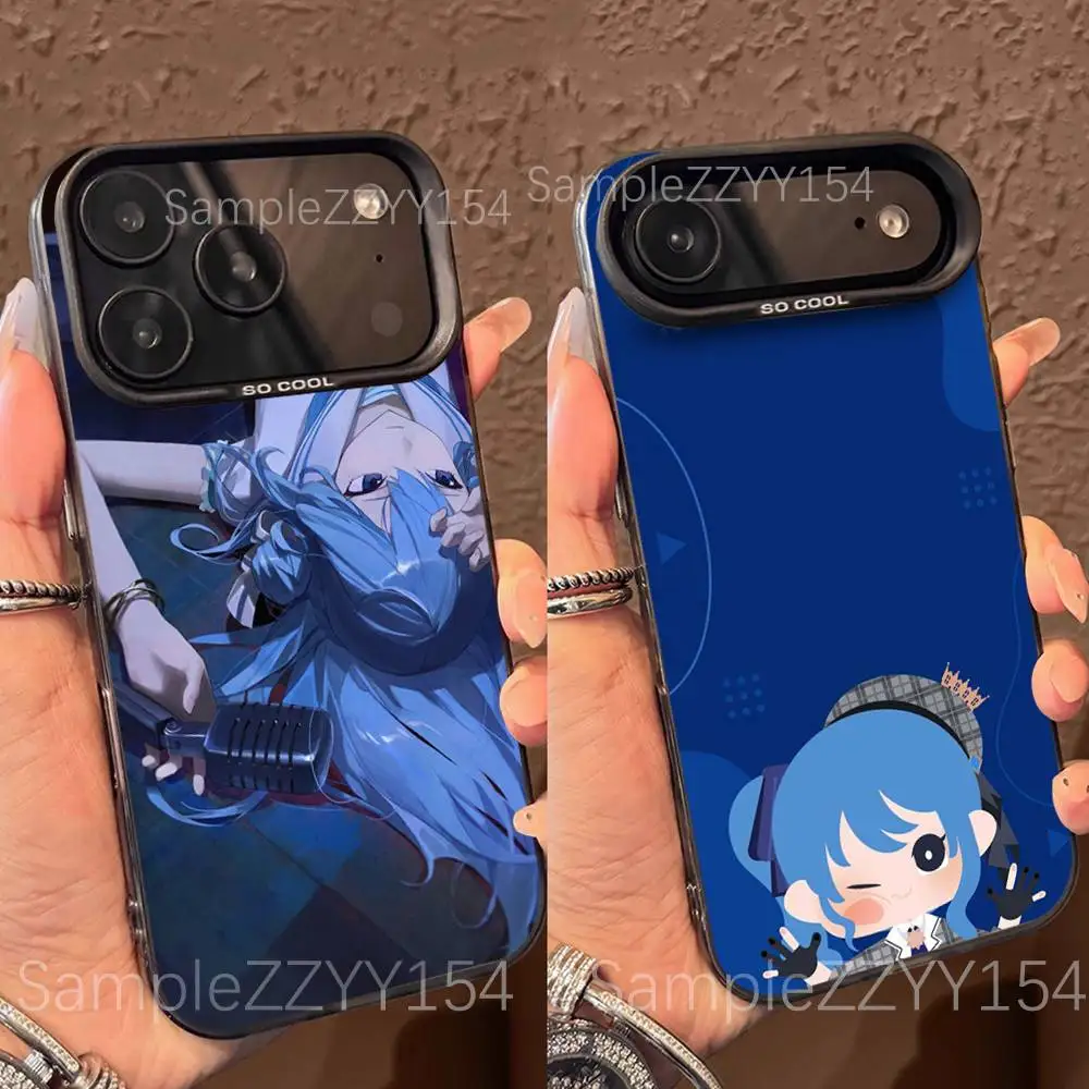 

Hoshimachi Suisei Hololive Phone Case For iPhone 17,16,15,14,13,12,X,8,Pro,Max,Plus,E,SE4,Air,Mini Black IMD Matte