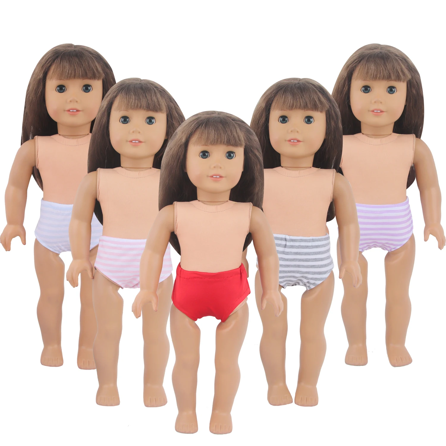 18 Inches American Doll Underwear Cotton Stripes Shorts Solid Color Underwear For 43cm Baby New Born&OG,Russia DIy Girl Dolls