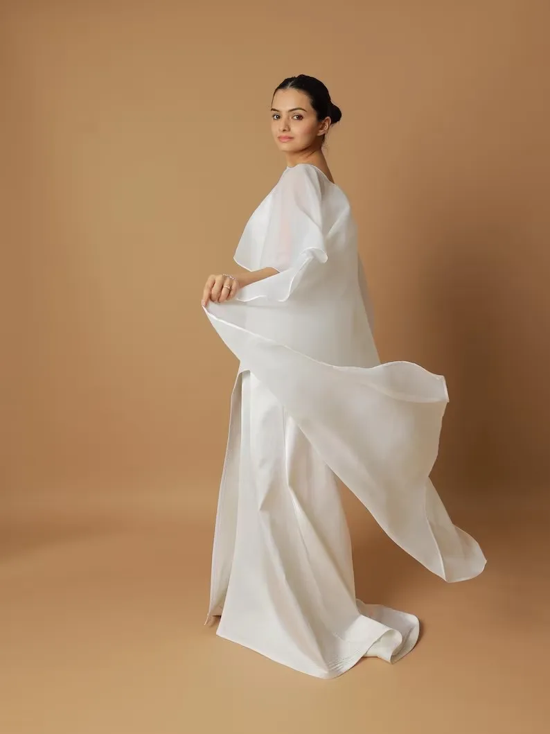 Chiffon Wedding Cloak Short Front Long Back Bride Capes Bridal Shrug Formal Party Boleros Women Capes