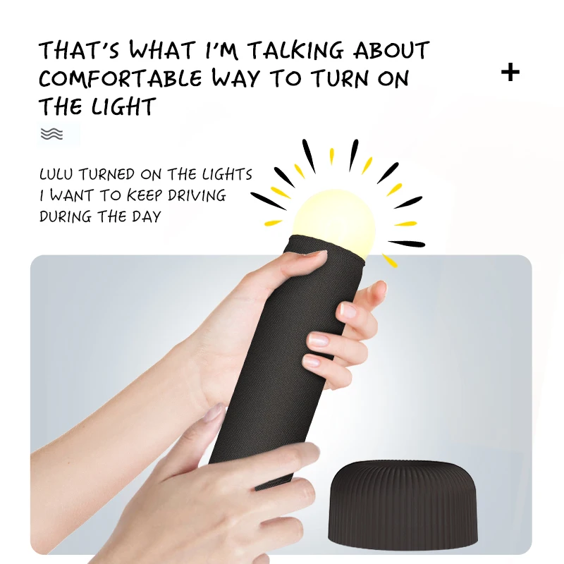 Luz noturna manual criativa, carregamento USB, luz de cabeceira para dormir, luz ambiente, presente de aniversário divertido para mesa, preto