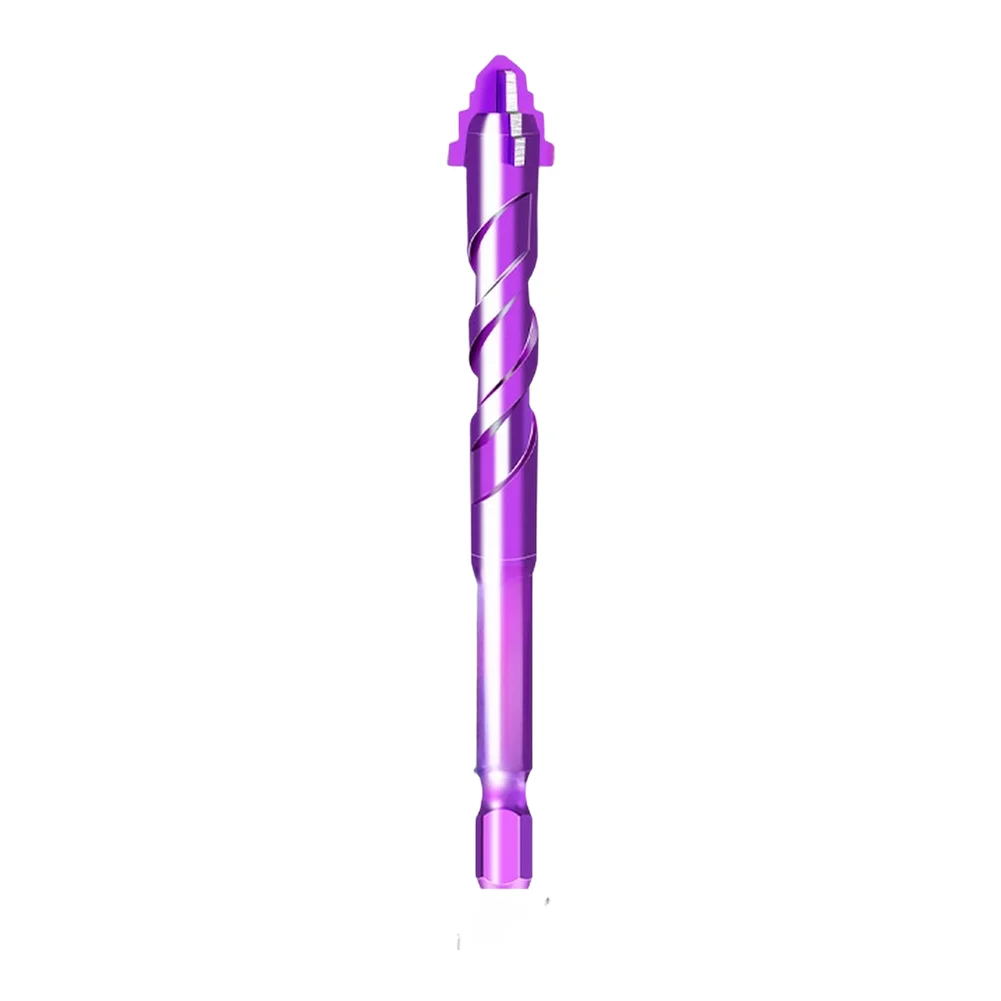 /Purple /Hard /Metal Alloy 4 Flute Step Drill Bit For Tile Concrete Brick Dry Drilling Hex Shank Power Tool Accessories