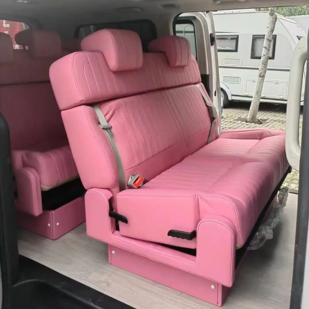 

caravan Rotary Folding Flat Seat RV Accessories Campervan Car Double Seat with Double Armrest and Bed Function