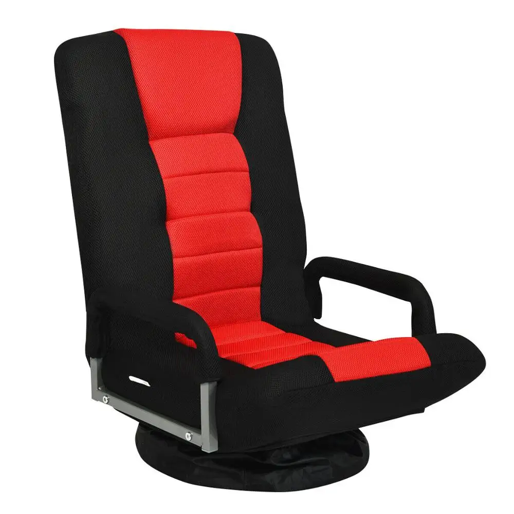 360-Degree Swivel Gaming Floor Chair with Foldable Adjustable Backrest