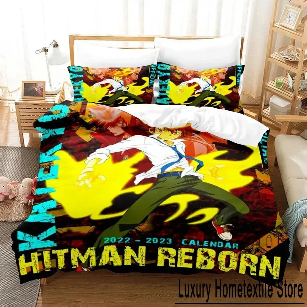 

New HITMAN REBORN Bedding Set Single Twin Full Queen King Size Bed Set Adult Kid Bedroom Duvetcover Sets Anime parure de lit Bed