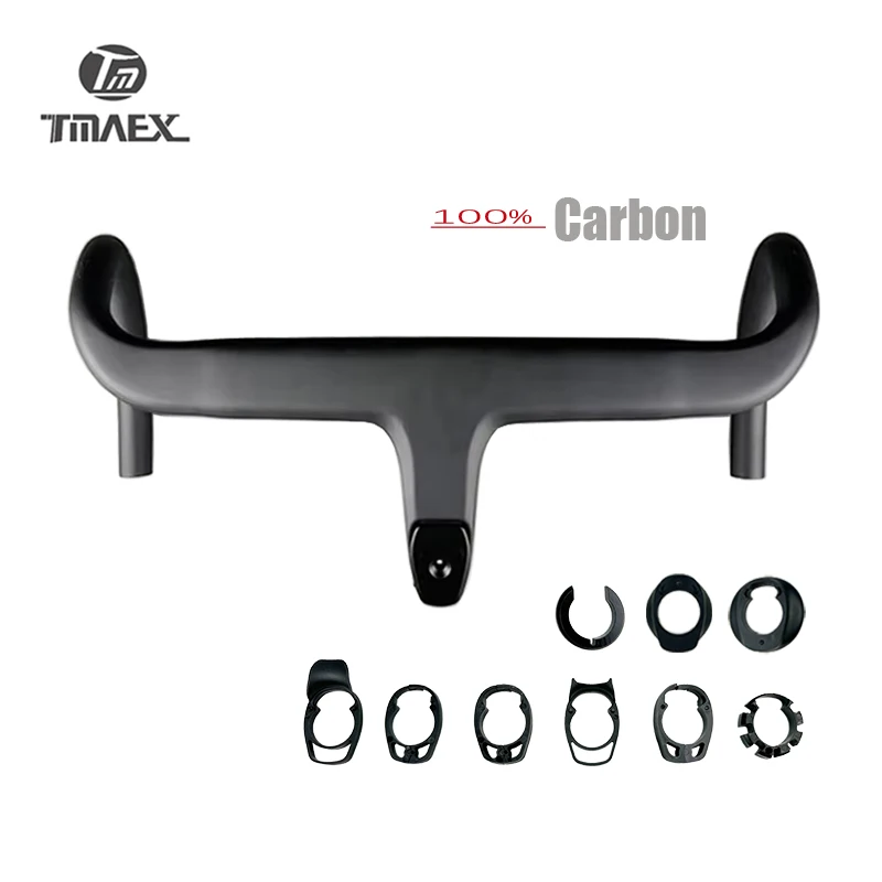 New typ Integrated Handlebar T800 Integrated Carbon Handlebar Road 28.6mm UD Road Carbon bicycle Handlebar With Spacer