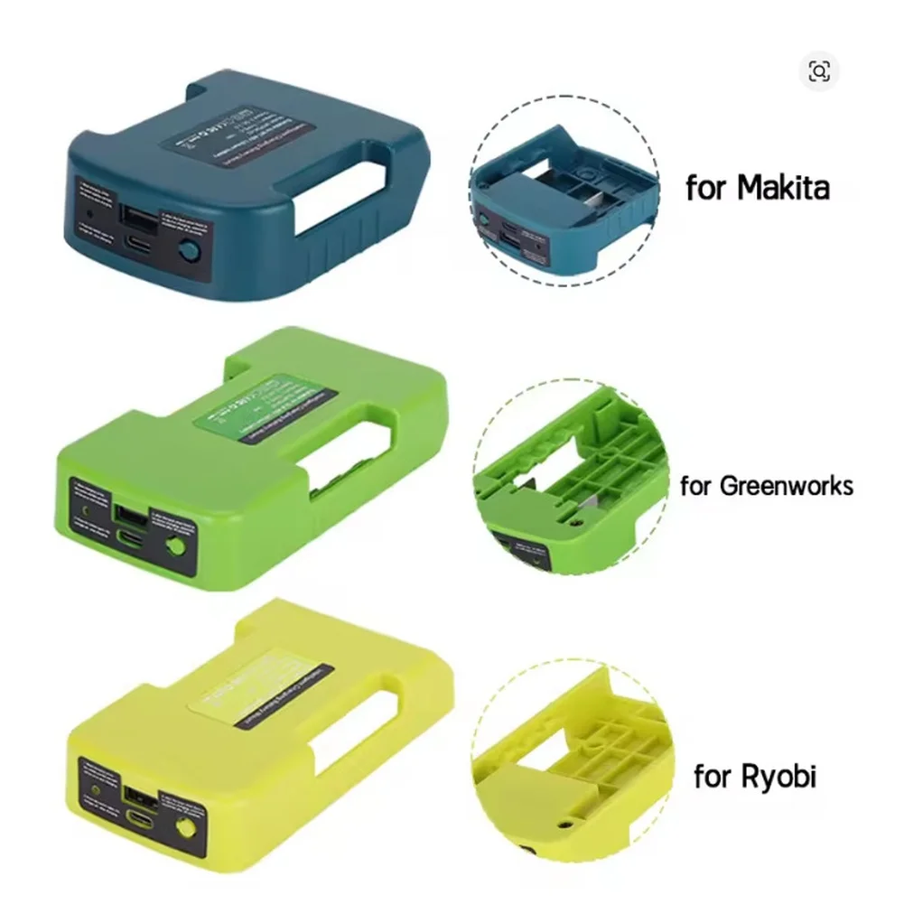 40V Belt Attachment USB Charger Adapter Charging For Power Tool On-the-go Device Charging Outdoor Charging Battery Accessories