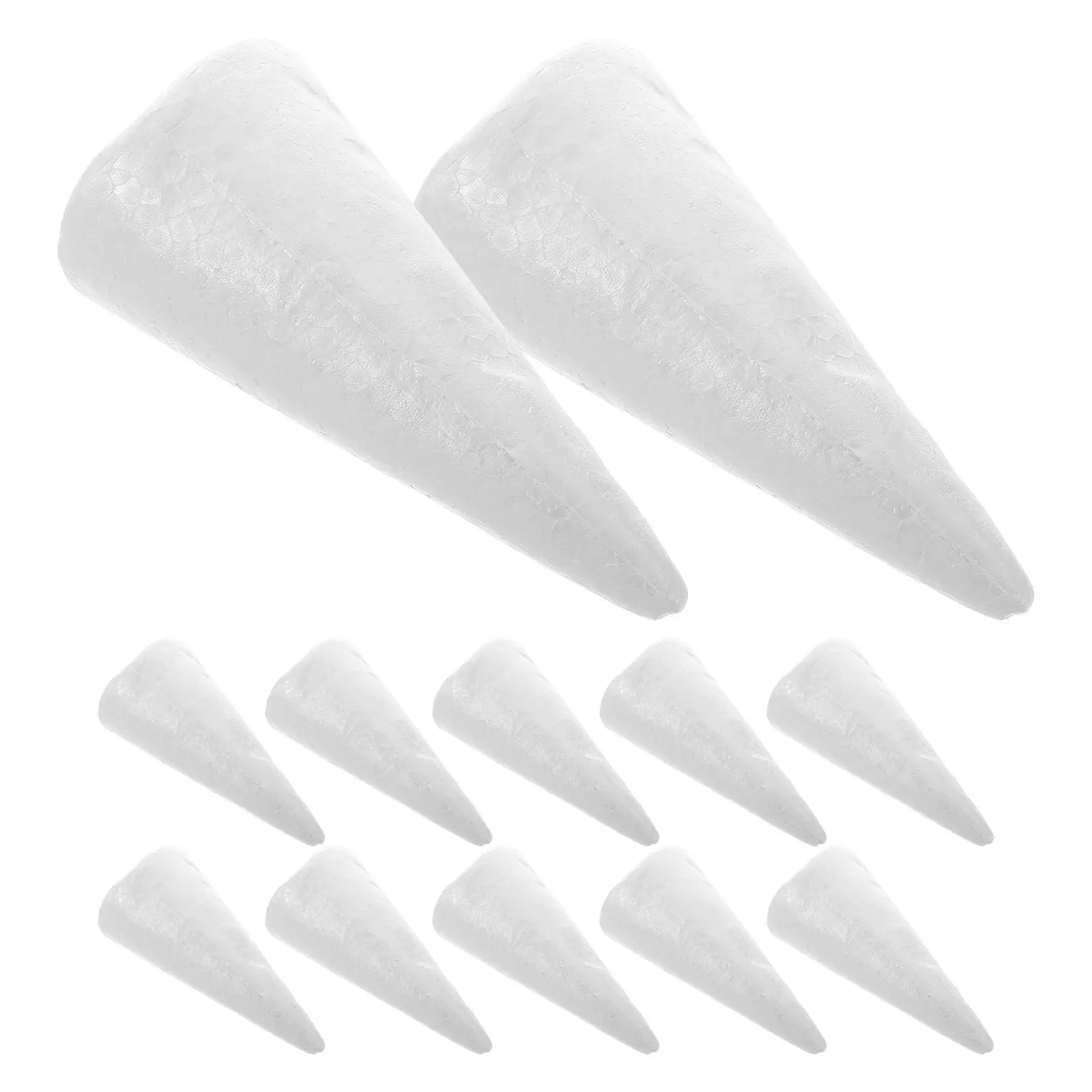 

12Pcs White Foam Cone Solid DIY Craft Supplies for Children Preschool Art Projects Christmas Tree Table Centerpiece Home