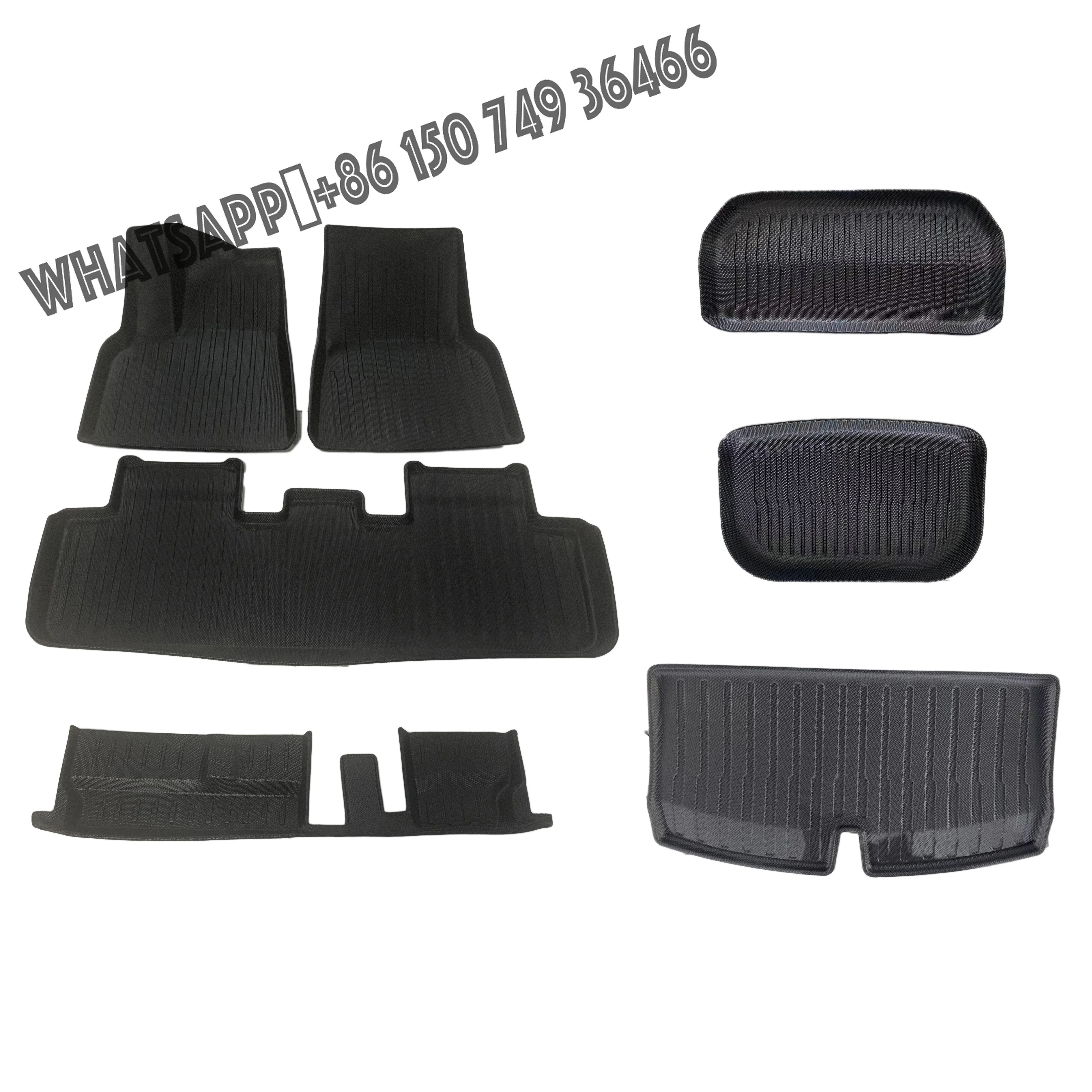 

TPE Car Mat for Model Y 2025 Juniper Rear Trunk Floor Mat 7 Seat 6PCS for a Set Scrach-Resistent