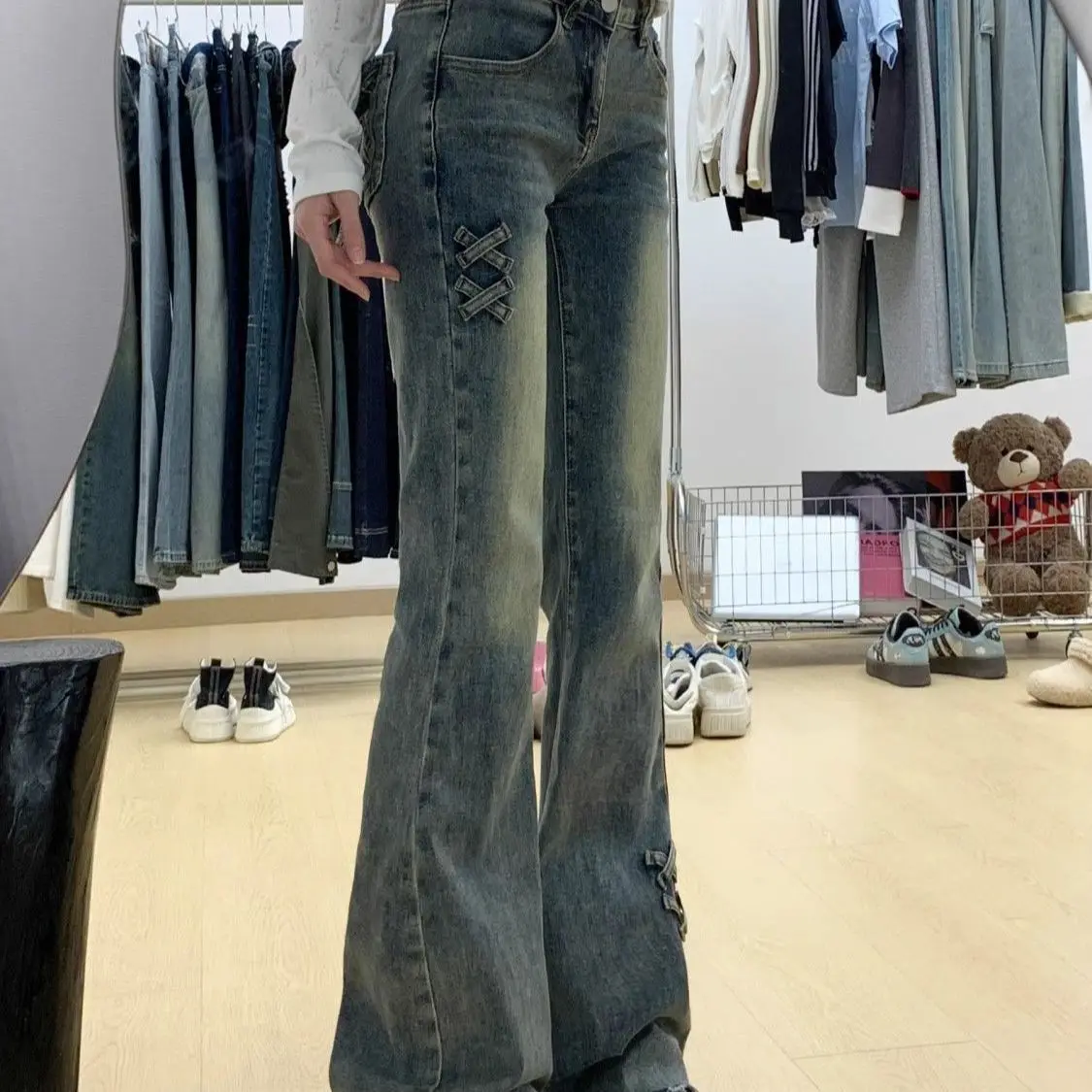 

Джинсовая одежда для женщин, офисная работа, деловая формальная, элегантная, базовая, простая, необходимая, умная, продвинутая, качественная, текстурированный материал