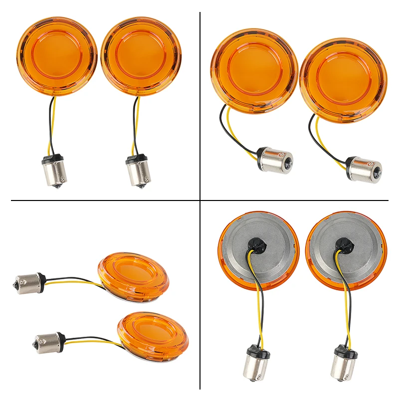 Motorcycle Turn Signal Light 1156 Bullet Style LED Single Contact Lamp For Harley Touring Road King Sportster XL Softail Dyna