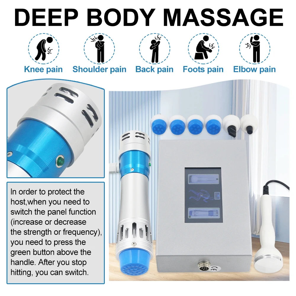 300MJ Professional Shockwave Therapy Machine Ultrasound Effective Relieve Body Pain ED Treatment 2in1 Shock Wave Device