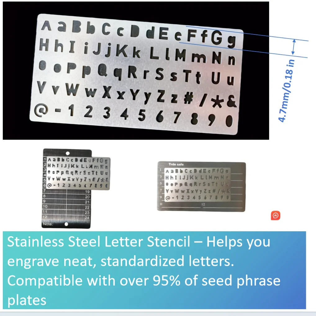 Steel Bitcoin wallet, a cryptocurrency wallet for hardware cold wallet backup, compatible with all BIP39 hardware for Bitcoin en